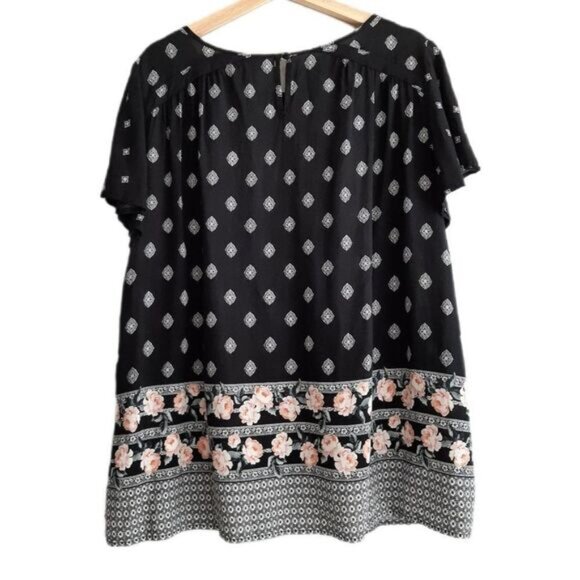 TORRID Border Print Smocked Challis Blouse Boho Sz 2X | 2 - Picture 3 of 11